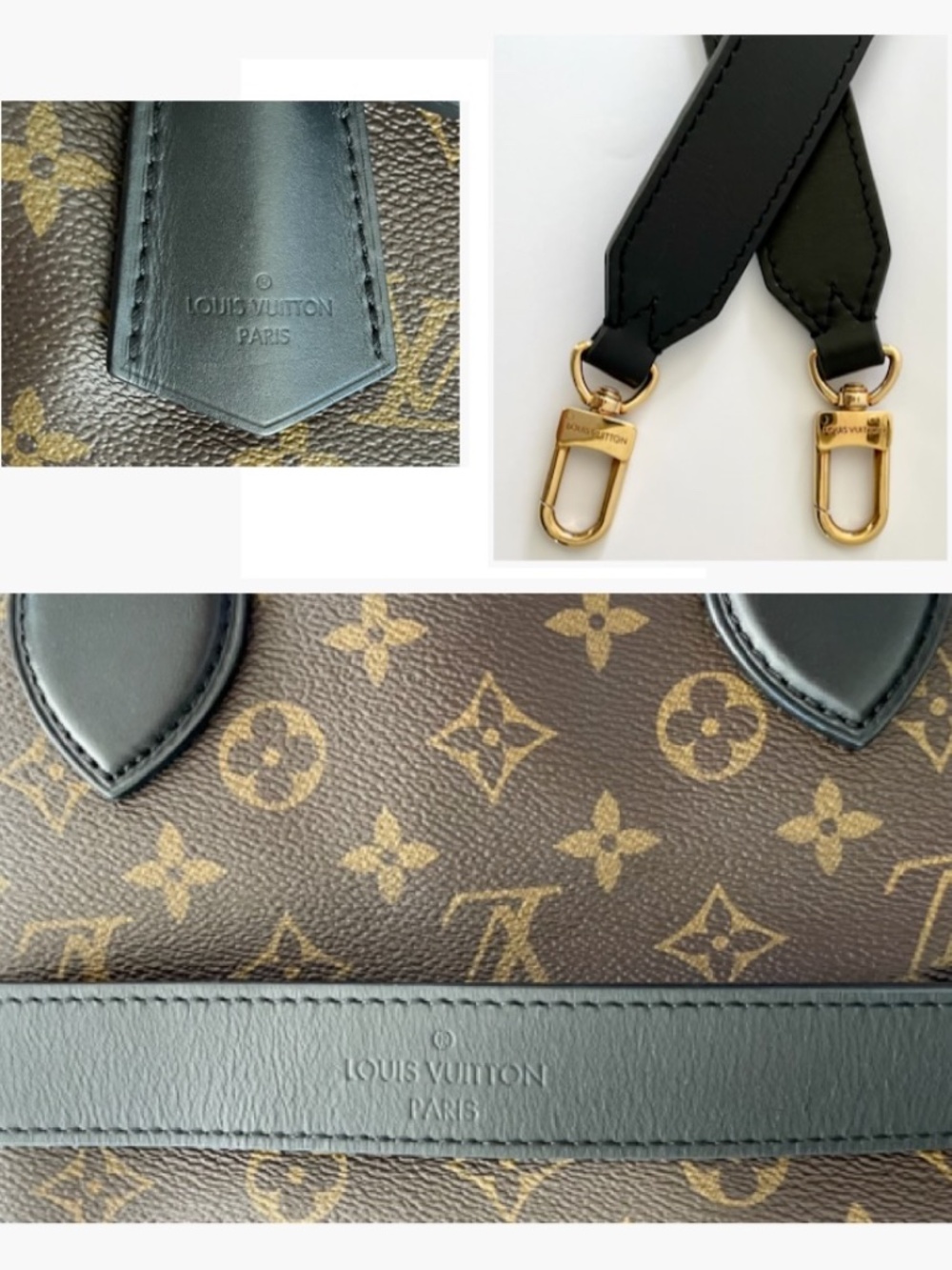 GREAT Condition! Louis Vuitton Monogram Flower Zipped Tote PM Black Shoulder Bag - Picture 13 of 14